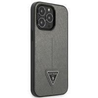 Guess Saffiano Triangle Logo Case – Etui iPhone 13 Pro (srebrny)