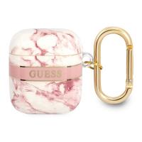 Guess Marble Strap - Etui Airpods 1/2 gen (Pink)