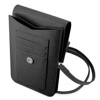 Guess Wallet Saffiano Triangle Logo Phone Bag – Torba na smartfona i akcesoria (Black)