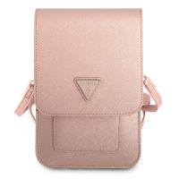 Guess Wallet Saffiano Triangle Logo Phone Bag – Torba na smartfona i akcesoria (Pink)