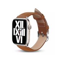 Crong Noble Band - Pasek z naturalnej skóry do Apple Watch 42/44/45 mm (Mokka)