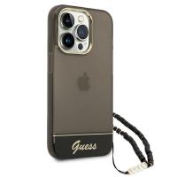 Guess Translucent Pearl Strap - Etui iPhone 14 Pro (czarny)