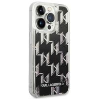 Karl Lagerfeld Monogram Liquid Glitter - Etui iPhone 14 Pro (czarny)