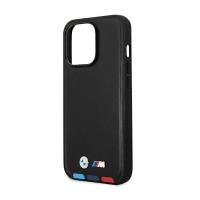 BMW Leather Hot Stamp Tricolor MagSafe – Etui iPhone 14 Pro (Czarny)