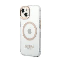 Guess Metal Outline Magsafe - Etui iPhone 14 Plus (przezroczysty / złoty)