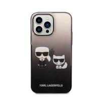 Karl Lagerfeld Gradient Ikonik Karl & Choupette - Etui iPhone 14 Pro (czarny)