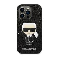 Karl Lagerfeld Glitter Flakes Ikonik - Etui iPhone 14 Pro Max (czarny)