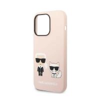 Karl Lagerfeld Liquid Silicone Karl & Choupette MagSafe - Etui iPhone 14 Pro (różowy)