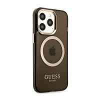 Guess Gold Outline Translucent MagSafe - Etui iPhone 13 Pro (czarny)