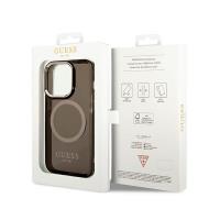 Guess Gold Outline Translucent MagSafe - Etui iPhone 14 Pro Max (czarny)