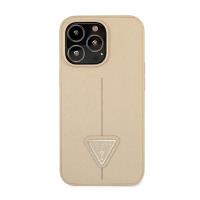 Guess Saffiano Triangle Logo Case – Etui iPhone 14 Pro (beżowy)