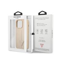 Guess Saffiano Triangle Logo Case – Etui iPhone 14 Pro (beżowy)