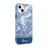 Guess Porcelain Collection - Etui iPhone 14 Plus (niebieski)
