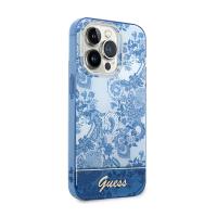 Guess Porcelain Collection - Etui iPhone 14 Pro Max (niebieski)