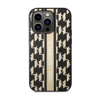 Karl Lagerfeld Monogram Stripe - Etui iPhone 14 Pro (brązowy)
