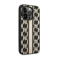 Karl Lagerfeld Monogram Stripe - Etui iPhone 14 Pro (brązowy)