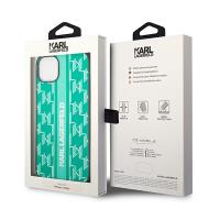 Karl Lagerfeld Monogram Stripe - Etui iPhone 14 Plus (zielony)