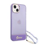 Guess Translucent Pearl Strap - Etui iPhone 14 Plus (fioletowy)