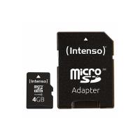 Intenso MicroSDHC - Karta pamięci 4 GB Class 10 12/20 MB/s z adapterem