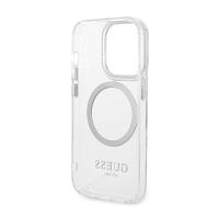 Guess Metal Outline MagSafe - Etui iPhone 14 Pro (przezroczysty / srebrny)