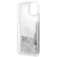 Karl Lagerfeld Liquid Glitter Choupette Fun - Etui iPhone iPhone 12 / iPhone 12 Pro (srebrny)