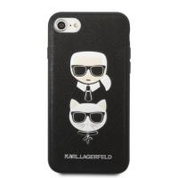 Karl Lagerfeld Saffiano Karl & Choupette Heads - Etui iPhone SE 2022 / SE 2020 / 8 / 7 (czarny)