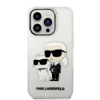Karl Lagerfeld IML Glitter NFT Karl & Choupette - Etui iPhone 14 Pro (przezroczysty)