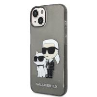 Karl Lagerfeld IML Glitter NFT Karl & Choupette - Etui iPhone 14 Plus (czarny)