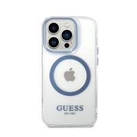 Guess Metal Outline Magsafe - Etui iPhone 14 Pro (przezroczysty / niebieski)