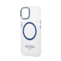 Guess Metal Outline Magsafe - Etui iPhone 14 Plus (przezroczysty / niebieski)