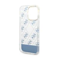 Guess 4G Stripe Script Logo Electroplated Pattern – Etui iPhone 14 Pro (niebieski)