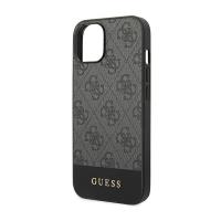 Guess 4G Bottom Stripe Metal Logo Collection - Etui iPhone 14 Plus (szary)