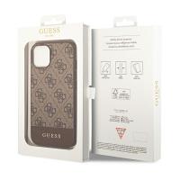 Guess 4G Bottom Stripe Metal Logo Collection - Etui iPhone 14 (brązowy)
