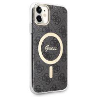 Guess Bundle Pack MagSafe 4G - Zestaw etui + ładowarka MagSafe iPhone 11 (czarny/złoty)