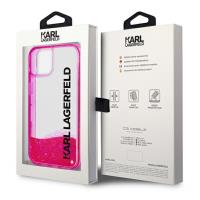 Karl Lagerfeld Liquid Glitter Translucent Elongated Logo Case – Etui iPhone 14 Plus (różowy)