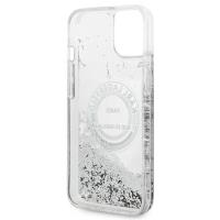 Karl Lagerfeld Liquid Glitter Round RSG Logo Case – Etui iPhone 14 Plus (srebrny)