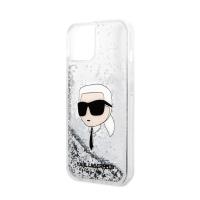 Karl Lagerfeld Liquid Glitter NFT Karl's Head - Etui iPhone 14 (srebrny)