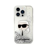 Karl Lagerfeld Liquid Glitter NFT Karl's Head - Etui iPhone 14 Pro Max (srebrny)