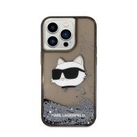 Karl Lagerfeld Liquid Glitter NFT Choupette Head - Etui iPhone 14 Pro (czarny)