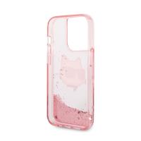 Karl Lagerfeld Liquid Glitter NFT Choupette Head - Etui iPhone 14 Pro Max (różowy)