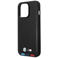 BMW Leather Hot Stamp Tricolor – Etui iPhone 14 Pro Max (Czarny)