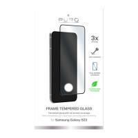 PURO Frame Tempered Glass - Szkło ochronne hartowane na ekran Samsung Galaxy S23 (czarna ramka)
