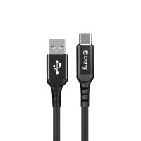Crong Armor Link - Kabel 60W 3A USB-A do USB-C Power Delivery Fast Charging 25cm (czarny)
