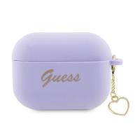 Guess Silicone Heart Charm - Etui AirPods Pro 2 (fioletowy)