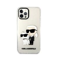 Karl Lagerfeld IML Glitter NFT Karl & Choupette - Etui iPhone 12 / iPhone 12 Pro (przezroczysty)