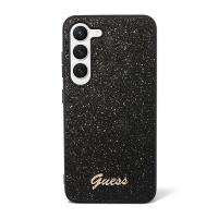 Guess Glitter Flakes Metal Logo Case - Etui Samsung Galaxy S23 (czarny)