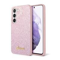 Guess Glitter Flakes Metal Logo Case - Etui Samsung Galaxy S23 (różowy)