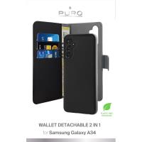 PURO Wallet Detachable - Etui 2w1 Samsung Galaxy A34 5G (czarny)