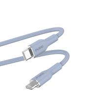 PURO ICON Soft Cable – Kabel USB-C do Lightning certyfikat MFi 1.5 m (Powder Blue)