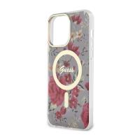 Guess Flower MagSafe - Etui iPhone 14 Pro Max (Zielony)